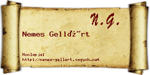 Nemes Gellért névjegykártya